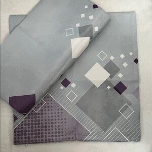 Gray/ Purple Pillow Covers Set   16”x16”